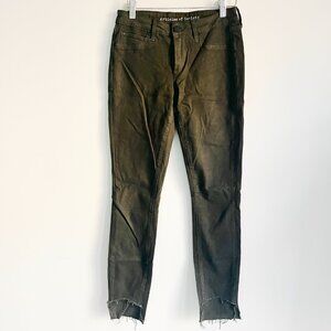 2/$30 Articles of Society Olive green Skinny Jeans Distressed Hem 26
